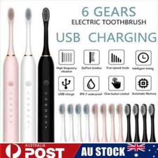 Sonic Electric Toothbrush Adult USB Rechargeable 6 Mode Brushing Teeth w/4 Heads Toothbrushes price