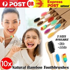 10PCS Natural Bamboo Toothbrush Soft Bristle Oral Care Eco-Friendly Kids Adults Toothbrushes price