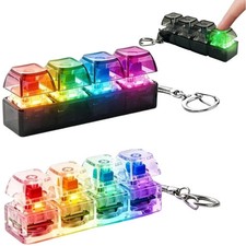 Keyboard Fidget Toy 4 Key Light Up 7 Color Glowing Clicky Stress Relief Keychain Educational Toy price