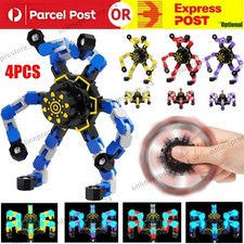 4PCS Kids Fingertip Spin Top Fidget Spinner Transformable Robot Gyro Play Toy AU Educational Toy price