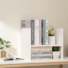 Desktop Organiser Wooden Bookshelf, Office Desk Display Shelf Unit, Book Stor... Office Shelf Unit price