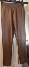 Pep&Co Brown Faux‑Leather Leggings – Age 9–10 (134–140cm) Girls' Leggings price