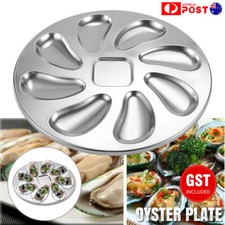 Oyster Wheel Cooking Serving Tray Stainless Steel Round Seafood Plate Dish Seafood price