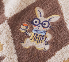 Clearance60% OFF Rabbit Embroidery Golden Thread 100%Cotton Soft Hand Face Towel Hand / Face Towel price