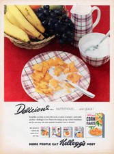Advertisement Kelloggs Corn Flakes breakfast cereal with the capti - Old Photo Breakfast Cereal price