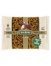 San Remo Pasta Spirals Wholemeal No 131 500 Gr Packet Pasta price
