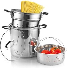 4-Piece Stainless Steel Pasta Cooker Steamer Multipots, 12 Quart, Silver Pasta price