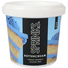Sprinks Blue Buttercream Spreadable Icing 425g Tub Decorate Cupcakes Cake Vegan Spreadable price