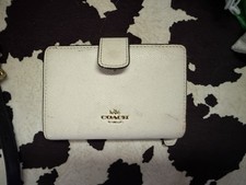 COACH Medium Corner Zip Wallet White Women's Women's Wallet price
