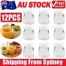 100/200ML 12XGlass Pudding Jars Glass Jars for Yogurt Milk Parfait with Lid Caps Yogurt price