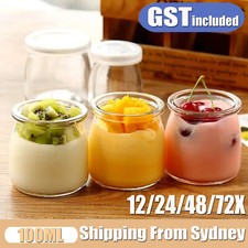 12/24/48/72X 100ML Glass Pudding Jars Yogurt Milk Jam Parfait Dessert Glass Jars Yogurt price