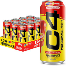 C4 Energy Drink X Cherry Popsicle, Carbonated Sugar Free Pre Workout Performa... Carbonated Drinks price