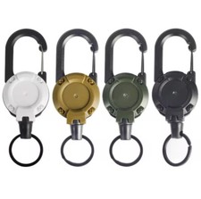 Heavy Duty Retractable Carabiner Key Chain Badge Holder With Steel Cord keychain Badge price