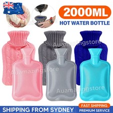 2L Hot Water Bottle Winter Warm Natural Rubber Bag Relaxing Warmer with COVER Water price