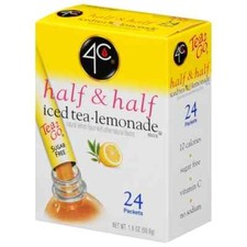 4C TEA2GO SUGAR FREE HALF & HALF ICED TEA LEMONADE MIX 24-CT WORLDWIDE SHIPPING Cold Powdered Drinks price