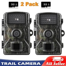1-2 Pack Trail Camera 36MP 4K Farm Security Hunting Game Wildlife Night Vision Video Camera Batteries price