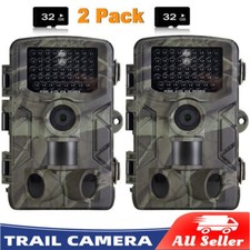 2 Pack Trail Camera 36MP 4K Farm Security Hunting Game Cam Wildlife Night Vision Video Camera Batteries price