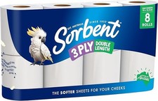 Sorbent 3PLY Double Length Toilet Paper - 8 PackAU Toilet Paper price