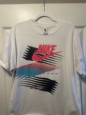 Nike Sportswear Retro Futura Graphic Tee Mens Loose Fit Size M White 90s Style Men's Shorts price