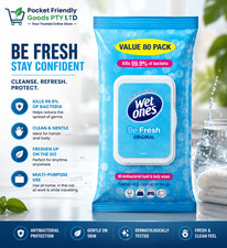 Wet Ones Be Fresh Antibacterial Hand & Body Wipes, Value Pack, 80 Wipes Wet Wipes price