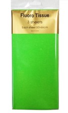 Green Fluoro Neon Tissue paper sheets 3 Sheet Pack- 50x66cm gift wrapping crafts Paper Tissue price