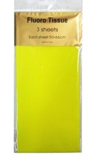 Yellow Fluoro Neon Tissue paper sheets, 3 Sheet Pack, 50x66cm gift wrapping Paper Tissue price