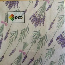 PAPER NAPKINS / SERVIETTES PACK OF 20 LAVENDER FLOWERS 2 PLY Napkin price
