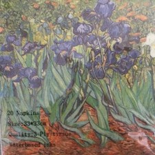 PAPER NAPKINS /SERVIETTES PACK OF 20 VAN GOGH IRISES 3PLY Napkin price