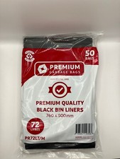 50 packs Black Bin Liner Garbage Bag 55lt 73lt 82lt 120lt 140lt 240lt roll/flat Bin Bags price