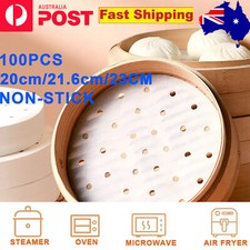 100PCS Parchment Steamer Liners Round Non-stick Pad Air Fryer Mat 20/21/23cm AU Baking Paper price