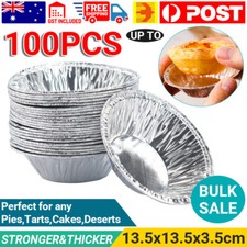 20-100x Round Aluminium Foil Tray Baking Cake Pie Tarts Container AU Aluminium Foil price
