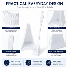 Triangle Toilet Brush Set White Holder Polypropylene 39.2cm Bathroom Cleaning Toilet Set price