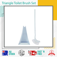 Triangle Toilet Brush Set White With Holder Polypropylene 31.6CM Brush Height AU Toilet Set price