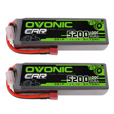 2X Ovonic 11.1V 100C 3S 5200mAh Lipo Battery with Deans for RC Car Plane Boat Battery price