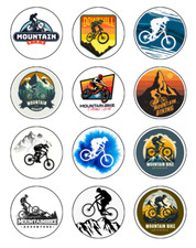Mountain Bikes Edible Cupcake Toppers Icing Sports Cake Decorations (1 Size) Mountain Bikes price