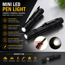 ➡️TACTICAL FLASHLIGHT SMALL LED Torch Light Mini Pen MICRO TINY Penlight Torch price