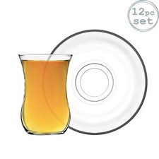 12x Klasik Turkish Tea Cups Saucers Set Glass Tea Coffee Cup Mugs 115ml Turkish price