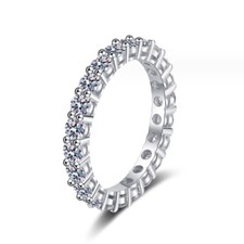 925 Sterling Silver Moissanite Diamond Wedding Engagement Ring Band C15 Diamond Solitaire Ring price