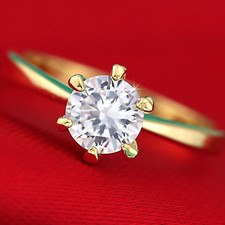 14K GOLD GF 1CT SOLITAIRE LAB DIAMOND ENGAGEMENT WEDDING VALENTINE WOMENS RING Diamond Solitaire Ring price