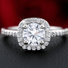 18K GOLD GF 2CT SQUARE Solitaire SIMULATED Diamond ENGAGEMENT WEDDING SOLID RING Diamond Solitaire Ring price