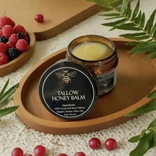 Organic Grass Fed Beef Tallow Moisturizing Cream Body Care Balm with Raw Honey~ Moisturizers price