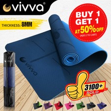 VIVVA 8mm TPE Yoga Mat Pad Exercise Fitness Gym Pilates Non Slip Dual Layer Pilates Mat price