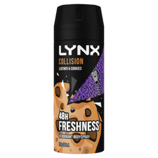 Lynx Collision Leather & Cookies Body Spray 165mL Deodorant 48H Freshness Spray Deodorants price