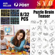 32PCS Classic IQ Metal Puzzle Brain Teaser Disentanglement Wire Puzzles Game Toy Brain Games price