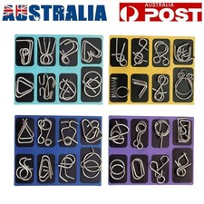 8pcs/set Classic IQ Metal Puzzle Brain Teaser Disentanglement Wire Puzzles Game Brain Games price