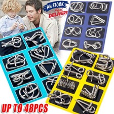 24PCS Classic IQ Metal Puzzle Brain Teaser Disentanglement Wire Puzzles Game Toy Brain Games price