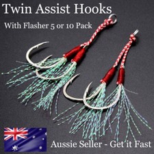 20x Jigs Assist Hooks Twin Jigging Metal Fishing Lures Slow Inchiku Micro Octo Fishing Hook (Jig) price