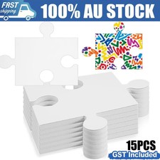 15pcs White Cardboard Blank Puzzle Set Accessories Multifunctional for Family AU Puzzle & Accessories price