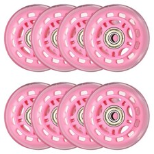Inline Skate Wheels with Bearings, Roller Skate Wheel (70mm, 8Pack, Pink) Skates price