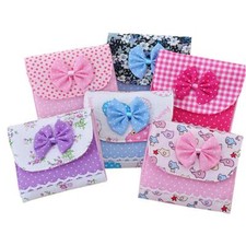 Sanitary Napkin Bag Toiletry Period Pad Bag Tampon Holder Mini Purse w/Lace bow Sanitary Pads and Tampons price